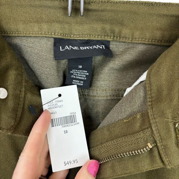 NWT Lane Bryant Green Slim Leg Stretch Jeans Women’s 18 - Picture 4 of 5
